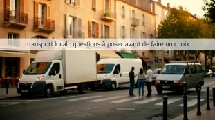 Scène de choix de transport local à Aix Marseille devant immeubles avec véhicules
