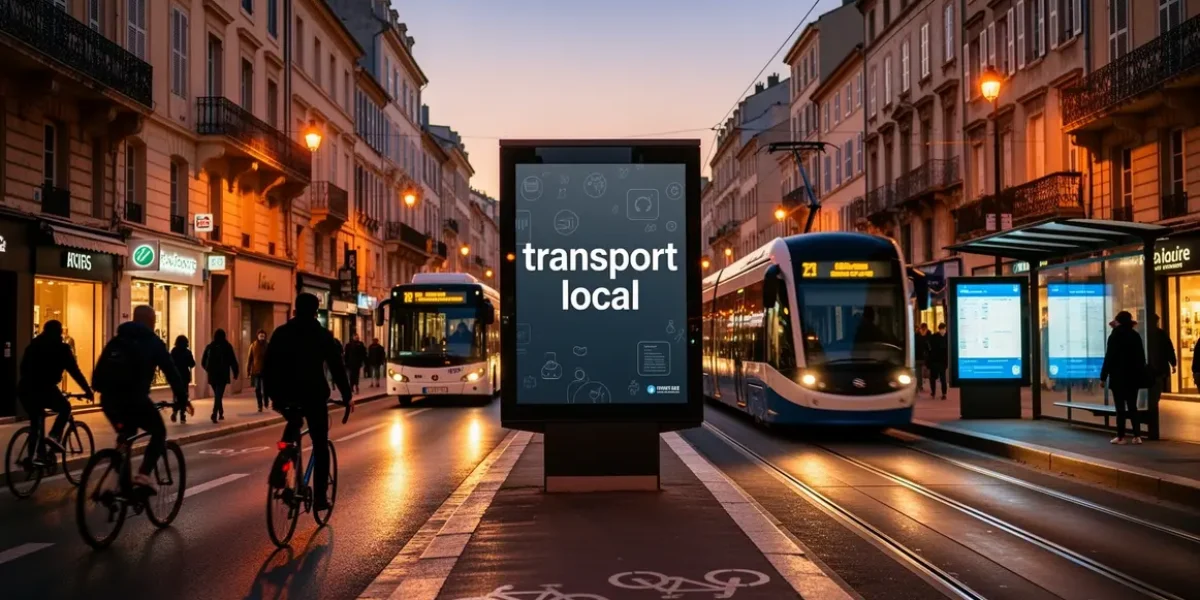transport local avenue Marseille Aix bus tram vélo crépuscule