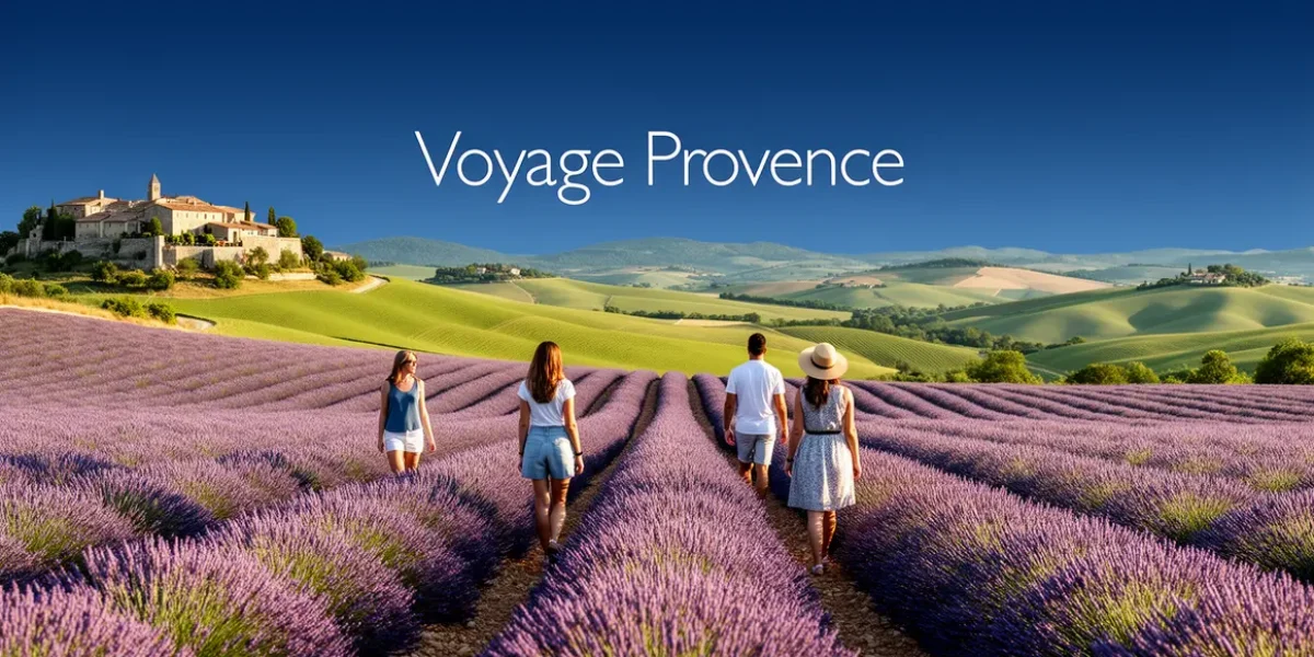 Vue panoramique lavandes villages perchés Provence